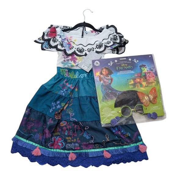 Disney Encanto Maribel Costume Size 4 Complete With Wig and Glasses - Picture 1 of 6